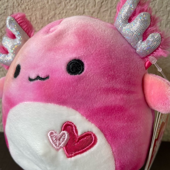 Squishmallows Aleka the Axolotl Pink Hearts Valentines 5” NWT - Picture 4 of 9